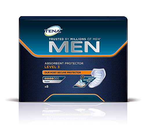 Tena Men - compresas para hombres con nivel 3 de protección y absorción – Paquete de 8