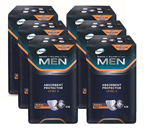 Tena Men Level 3, Protectores anatómicos para hombre, paquete de 96 unidades