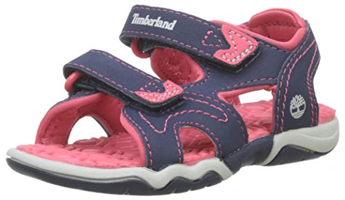 Timberland Adventure Seeker 2 Strap (Toddler), Sandalias de Punta Descubierta Unisex-Niños, Azul Navy Pink, 28 EU