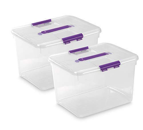 TODO HOGAR - Caja Plástico Almacenaje Grandes Multiusos con Asa - Medidas 425 x 325 x 280 mm - Capacidad de 30 litros (2)