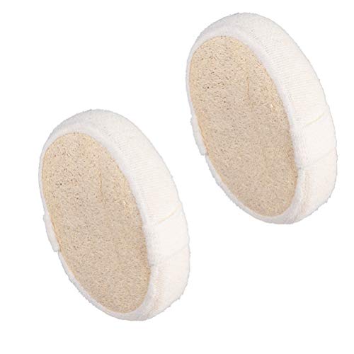 TOPBATHY Oval Exfoliante Natural Loofah Esponja Baño Ducha Natural Luffa y Terry Tela Loofa Esponja Scrubber Cepillo, 2 unids