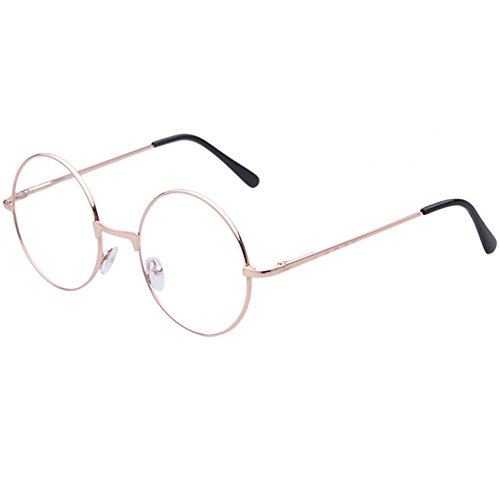 TRIXES Ora Rosa Redondas Unisex Plateadas - Gafas Estilo Retro de los años Sesenta Lentes Beatles Transparentes - Gafas Griegas para Vestir Montura de Metal Accesorios para Vestir - Clásicas de DIS