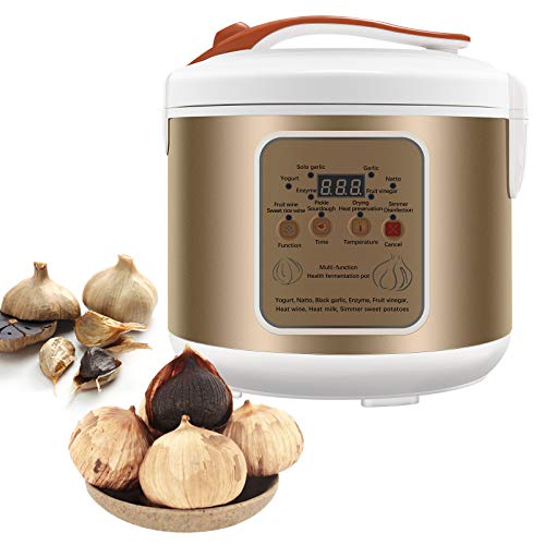 TTLIFE Fermentador de ajo 5L, Nuevo fermentador de ajo Negro, máquina de ajo con Control Inteligente Totalmente automático, máquina de Yogur, Kimchi, máquina de Vino de arroz Dulce, Masa