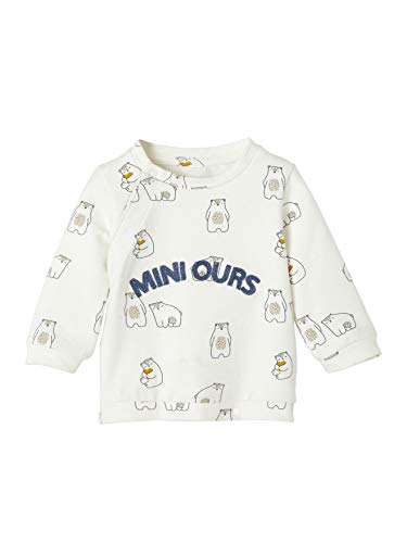 Vertbaudet – Sudadera de mini oso para bebé recién nacido, apertura a presión, frente marfil, estampado, 1 m – 54 cm