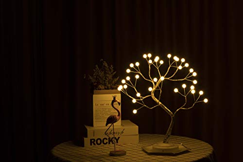 VIMUKUN Lámpara De Árbol De 20"Luz Led De Árbol Bonsai, Lámpara Led De Escritorio De 36L, Luces De Árbol Artificiales para El Hogar/Fiesta/Festival/Decoraciones Navideñas, USB Y con Pilas