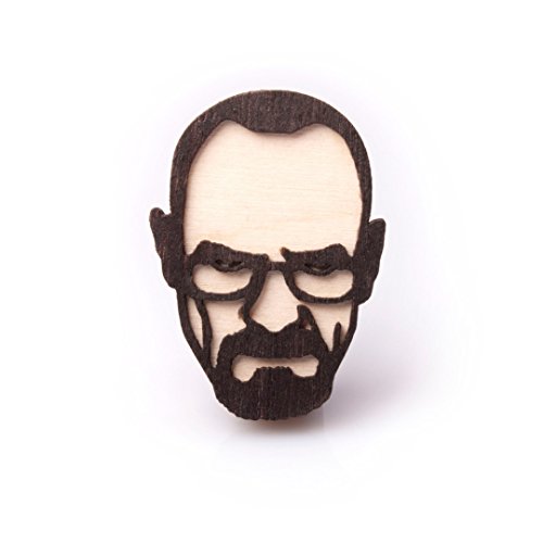 waf-waf Breaking Bad Walter blanco Pin de solapa 2 Inch Madera Estilo broche para Traje, camisa, tapa o mochila