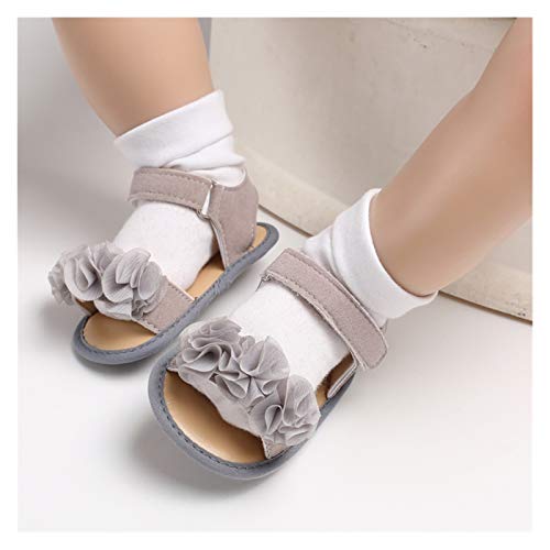 WanXingY 0-18M Recién Nacido Bebé Summer Niño Cuna Zapatos Baby Girl Princess Sandalias Florales Zapatillas (Color : 13 18 Months, Size : Gray)