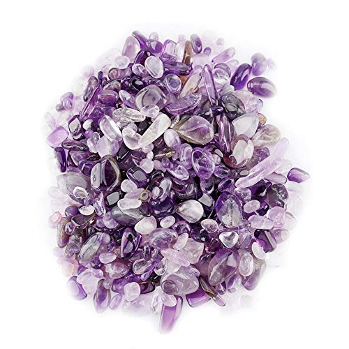 Wifehelper Chips de Piedra Caídos Triturada Cristal Natural Cuarzo Cristal Pequeño Pequeño Caída Piedras Preciosas 100 g Bolsos de Manojo(Morado)