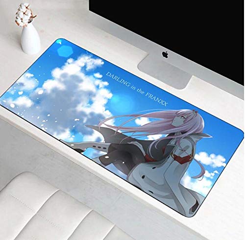 Wsjjshg Alfombrilla de ratón Grande XL Darling In The FranXX Alfombrilla de ratón Antideslizante Anime Otaku Alfombrilla de Teclado para Ordenador portátil Color 1 2XL (40x90cm)