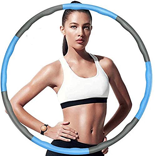 WXH-00 Cesta de Fitness Llena de Espuma Suave Adulta, Detengua de 8 Secciones 95 cm Hoop Deportivo para niños, pérdida de Peso, Burning Gordo, Danza