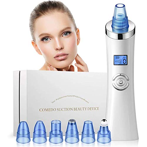 WXXW Limpiador De Poros Extractor De Puntos Negros Limpiador Facial Blackhead Remover Eliminador con USB Carga Portáti 6 Cabezales 5 Modos