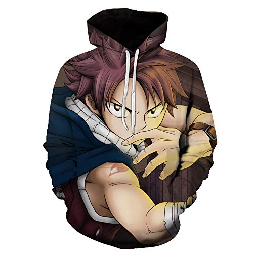 XiaoShuFC Fairy Tail, Sudadera con Capucha Unisex con Estampado En 3D, con Cordón, con Capucha, con Bolsillo Grande En 3D