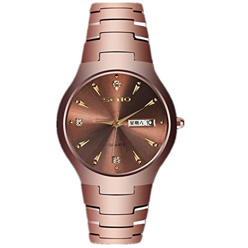 YIBOKANG Hombres Y Mujeres Moda Temperamento Simple Broca Luminosa Doble Calendario Impermeable Reloj De Cuarzo Pareja Regalo Creativo Reloj Moda Reloj (Color : B4)