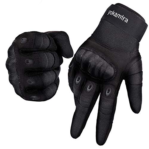 yokamira Guantes de Moto Pantalla Táctil, Guantes Tácticos Militares Dedo Completo Anti-Deslizante Invierno Verano para Hombre Mujer - Ciclismo, Motocicleta, Caza, Tiro, Escalada, Senderismo, L