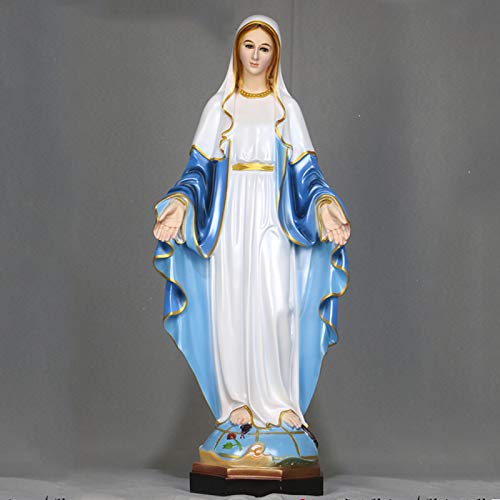 YXYOL Resina Grande Virgen María Estatua, Cristiano católico estéreo decoración, Elegante Virgen María de Resina Artesanal Altura 60 cm Inicio Decoración Figuras Regalo