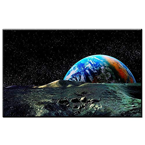 ZSDFAEG Moderno Impresión sobre Lienzo 40x60cm Espacio cósmico Cielo Estrellado Tierra Cuadro artístico para la decoración del hogar Sala de Estar Cartel de Pared