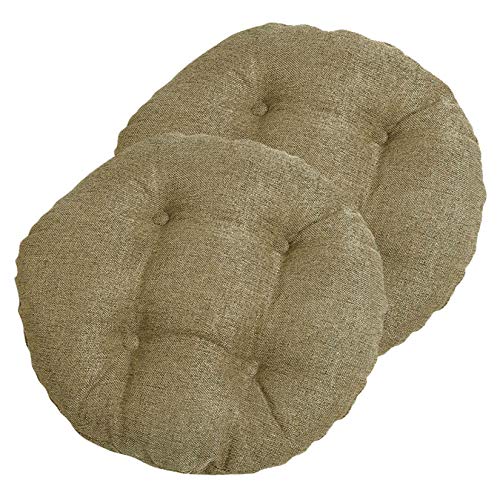 ZUQ 2 Piezas Cojín Redondo de Asiento para Silla Sillón, Cojín de Almohada Decorativo de Poliéster para Sofá Tatami Ultra Cómodo, Cojín Asiento Cubierta para Silla Tapete Sofá Café M 40 x 40cm