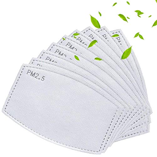 20 PCS filtros de carbón activado PM2.5 reemplazables, 5 capas reemplazables, anti niebla, filtro protector de boca para exteriores