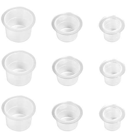 330 piezas taza de tinta del tatuaje 3 tipos de taza del tatuaje con S M L (Blanco)