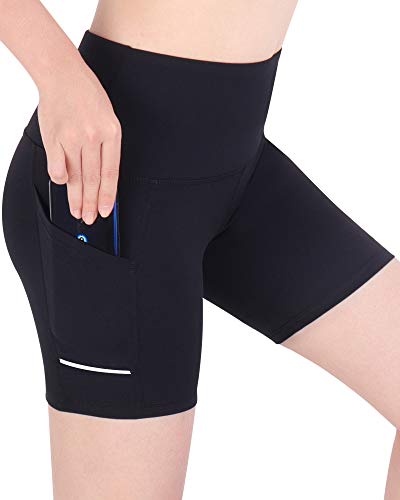 3W GRT Leggings Mujer Fitness, Leggings de Yoga para Mujer, Pantalones de Entrenamiento, Pantalón Corto Deportivo para Mujer Cintura Alta (Negro1/3, M)