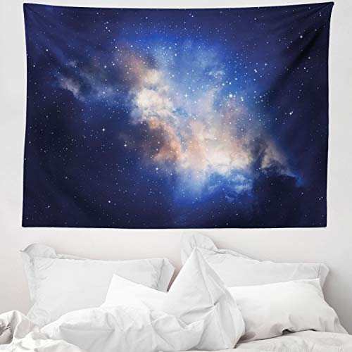 ABAKUHAUS Galaxia Tapiz de Pared y Cubrecama Suave, Vista İnmensa del Agujero del Espacio, Material Resistente, 150 x 110 cm, Azul Marino