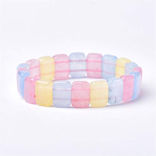 ABCBCA 1 UNID Moda Natural Pulsera Crystal Stone Quartz Stretch Pulseras Brazaletes para Damas Girls 14mm Regalo (Color : 1pc, Size : 55 60mm)