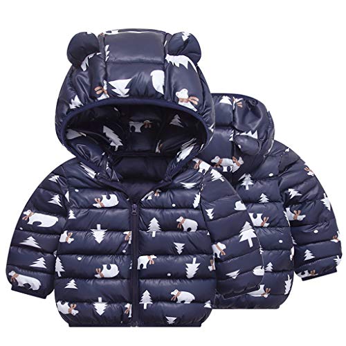 Abrigo De Invierno Infantil Niños Niñas Dibujos Animados Cremallera Abrigo con Capucha Chaqueta Gruesa y cálida a Prueba de Viento Sudadera Pullover Tops riou