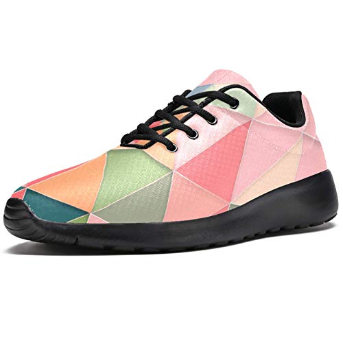 Abstracto Colorido Azulejos Para Hombre Entrenadores Deslizamiento Ligero Zapatos Para Correr Al Aire Libre Transpirable Zapatillas De Malla, color, talla 46 EU