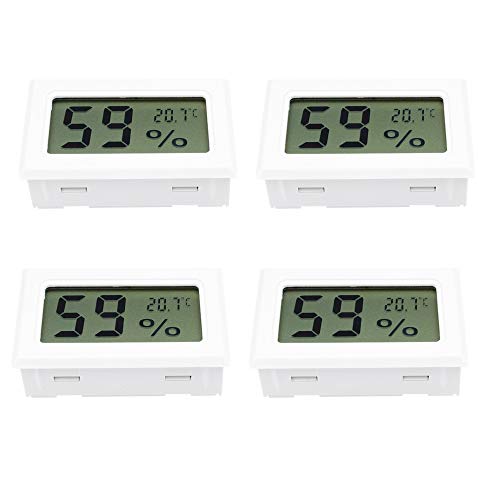 Aideepen 4 UNIDS Mini LCD Termómetro Digital Higrómetro Temperatura Interior Conveniente Sensor Humedad Medidor Instrumentos Humidificadores Deshumidificadores para Invernadero Medida en Celsius