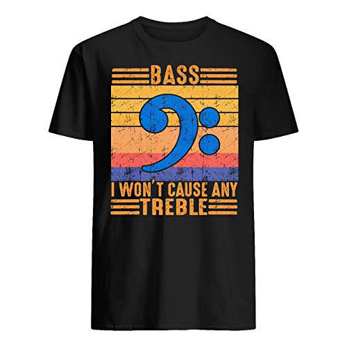 AKDesigns Bass i Won'T Cause Any Treble Vintage Retro T-Shirt