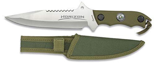 Albainox - 32104 - Cuchillo Modelo Horizon. Satin. Hoja: 18 - Herramienta para Caza, Pesca, Camping, Outdoor, Supervivencia y Bushcraft