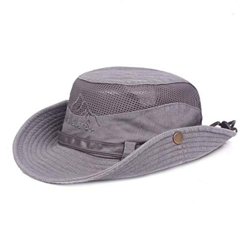 Algodón Cubo Sombreros para Los Hombres Simple Bordado Protección UV Sun Pescador Sombrero Transpirable Cap Sunshape De Malla para La Pesca De La Caza Al Aire Libre Activies