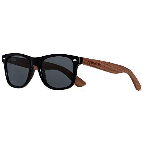 ANDWOOD Gafas De Sol De Madera Polarizadas Mujer Hombres Protección Contra Rayos Ultravioleta Marco De Bambú