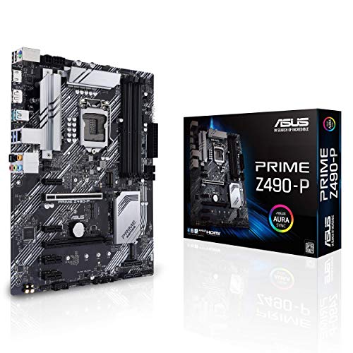 ASUS Prime Z490-P - Placa Base ATX Intel de 10a Gen LGA 1200 con VRM de 11 Fases DrMOS, Dos M.2, DDR4 4600, 1Gb Ethernet, HDMI, DP, USB 3.2 Gen 2 Tipo A, Thunderbolt 3 e iluminación RGB Aura Sync