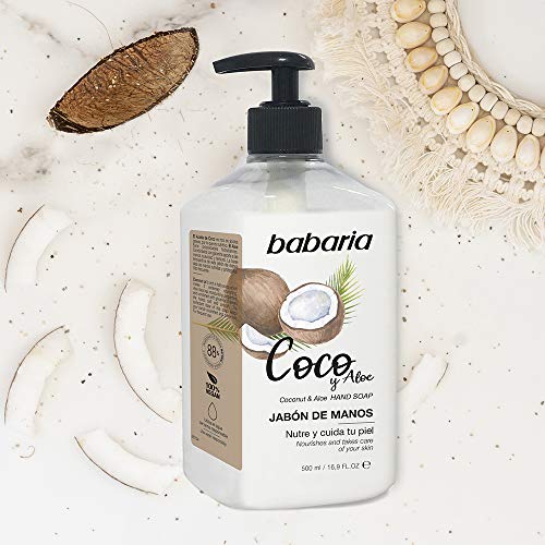 Babaria - Jabón De Manos de Coco&Aloe, Blanco, 500 ml