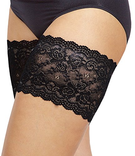 Bandelettes - Original Ligas Elásticas Patentadas Antirrozaduras Para Muslos – Negro ONYX Talla XXL (E - 73-77 cm)