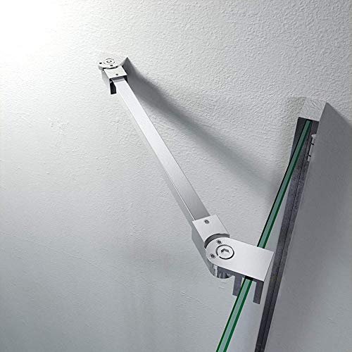 Barras de apoyo de la pared al vidrio para colocar paneles de puerta de ducha, sin marco, acero inoxidable, para vidrios de 6 mm a 10 mm de grosor de M-Home