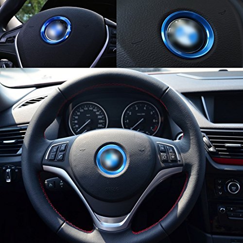 beler Azul Car Steering Center Decoration Anillo Trim Cover