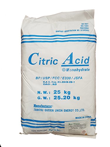 Biovital Ácido Cítrico 25 kg, Calidad Premium, Polvo Anhidro, Natural, 100% Puro, para Producción ecológica. Producto CE