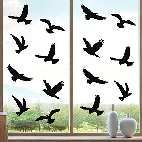 Boao 20 Calcomanías de Ventana de Anticolisión Pegatinas de Ventana en Forma de Pájaros Pegatinas de Ventana de Alerta de Aves para Prevención de Personas y Aves Golpes en Ventana Accesorios Fiesta