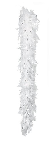 Boland-29283 Boa de Plumas Glamour, color blanco/plateado, Talla única (Ciao Srl 29283)