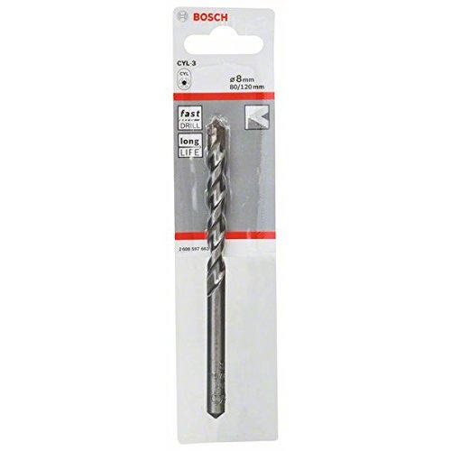 Bosch Professional 2 608 597 663 Bosch 663-Brocas para hormigón CYL-3 (8 x 80 x 120 mm), 0 W, 0 V