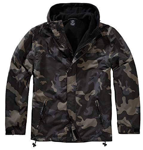 Brandit Men Windbreaker Frontzip, Talla:3XL, Color:darkcamo