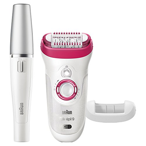 Braun Silk-épil 9 9-538 - Depiladora seco y húmedo, sin cable, con 3 accesorios, incluido un cabezal de depilación facial