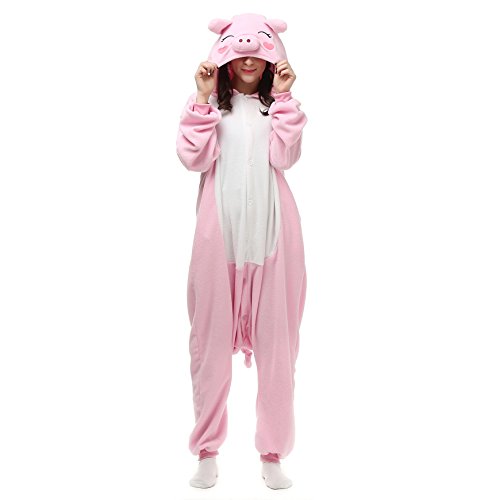 Cerdo Rosa Pijamas Enteros Cosplay Adulto Ropa de Dormir Hombre Camisones Disfraces Carnaval Ropa Pijamas de Una Pieza Mujer