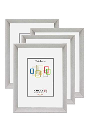 Chely Intermarket, Marco de Fotos 15x20 cm (Blanco) MOD-3500 (Pack 4 unds)| Estilo galería | Marco de Madera para Decoración de Casa | Fotografías de Boda | moldura con Relieve.(3500-15x20*4-0,35)