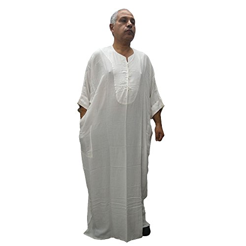 Chilaba djellaba para los hombres e incluso mujeres, talla única para todo el mundo personas delgadas o gruesas 100% algodón, fresco y ligero. Ancho 80 cm y largo 140 cm aproximadamente