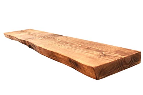 Chill House Floating Shelves Waney/Live Edge - Estante Flotante rústico, Roble Natural, 100 cm