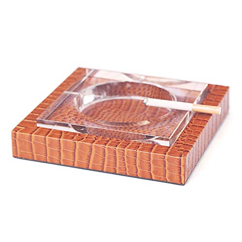 Cigarrillos Plaza de Europa Cenicero Cenicero de Soporte de sobremesa Holder, Creativo cocodrilo Textura ceniceros for los Cigarrillos, Cristal Piel Moda Cenicero de contenedores