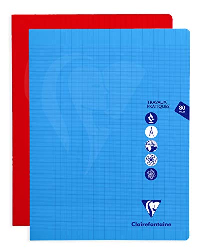 Clairefontaine mimesys 303327 C cuaderno (piqué protectora Polypro cuadros grandes, 80 páginas 90 g 24 x 32 cm color aleatorio